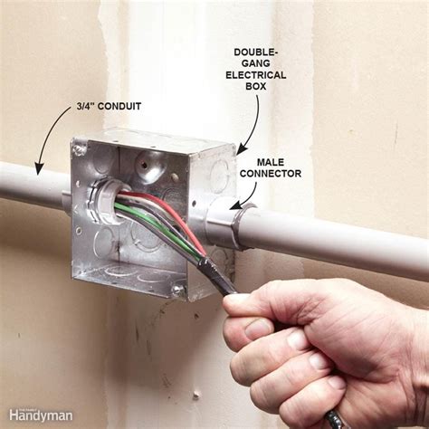 connecting plastic electrical conduit to a meteal box|electrical conduit installation.